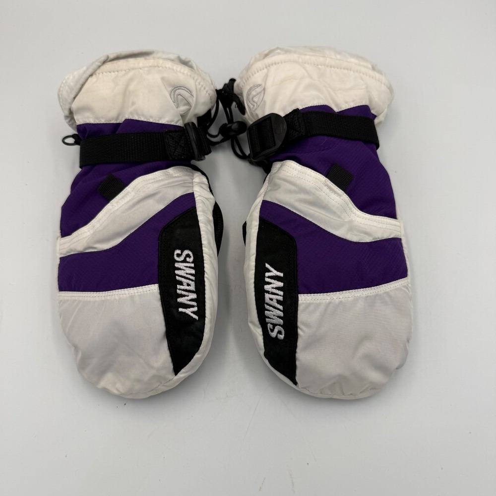 Swany Youth XL 11-12 Ski Mittens Purple White Black SX-66J Winter Snow Mitts